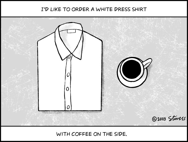 Dress shirt and coffee